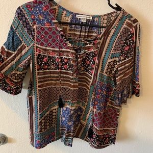 American Eagle tie up shirt